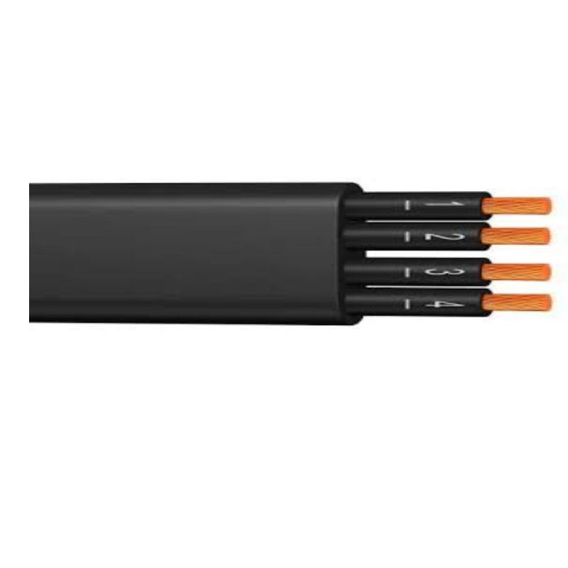 Cabo Cobre Isolado PVC 70G 0,6/1 kV 4x 6,00 mm² FLEX Chato Preto NBR 7289 Vias Numeradas