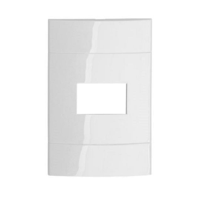 Placa Sobrepor 1 Módulo 4x2 Branca PVC Decor