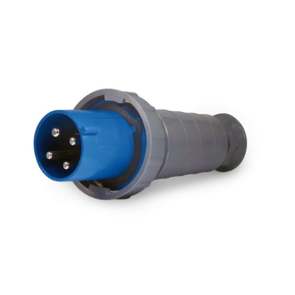 Plugue Industrial 3P+T 125A 220VCA Azul 9H Albany