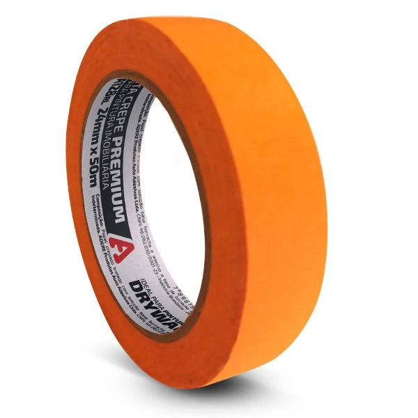 Fita Crepe 24 mmX50 M para Pintura Laranja