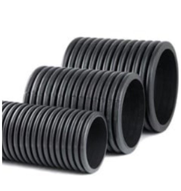 Tubo PEAD Corrugado Interno Liso com Anel 600 mmX6 M Knts-Drain Preto Drenagem Pluvial