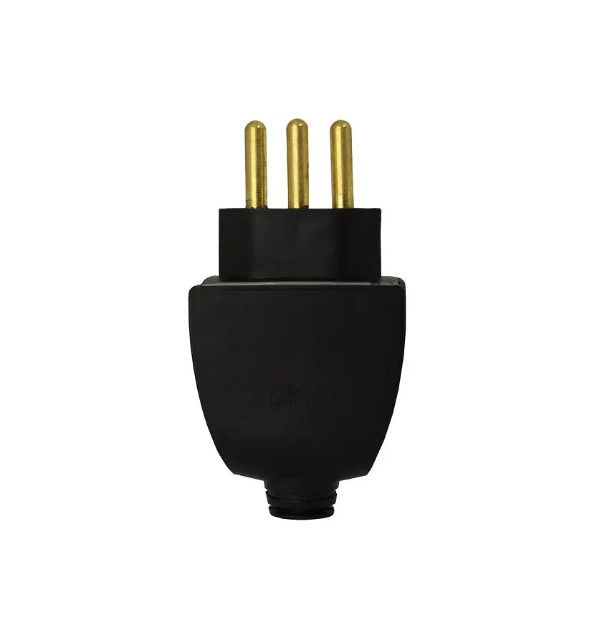 Plugue Macho Versátil 2P 20A 250VCA PVC Preto