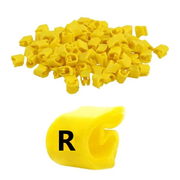 Marcador Identificador Anilha PVC Letra R para Cabos 25-70 mm² Amarelo MHG8/16