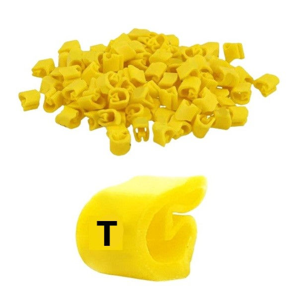Marcador Identificador Anilha PVC Letra T para Cabos 25-70 mm² Amarelo MHG8/16