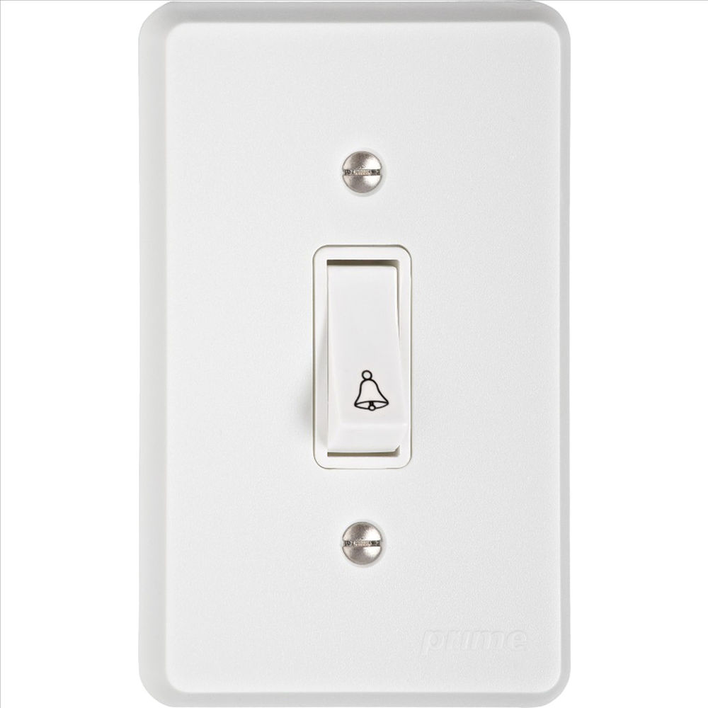 Interruptor Embutir 1 Tecla Pulsador Campainha Vertical 10A/250VCA 4x2 Branco TOC com Placa