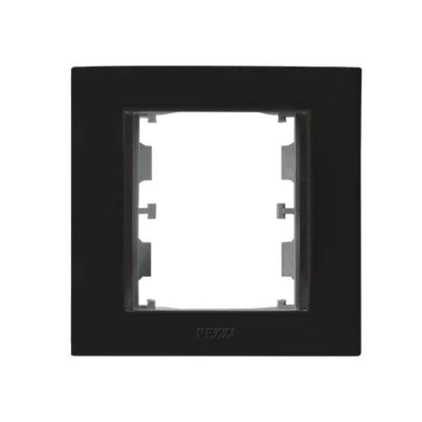 Mini Espelho ABS Preto 74x74 mm para 2 Módulos com Bastidor