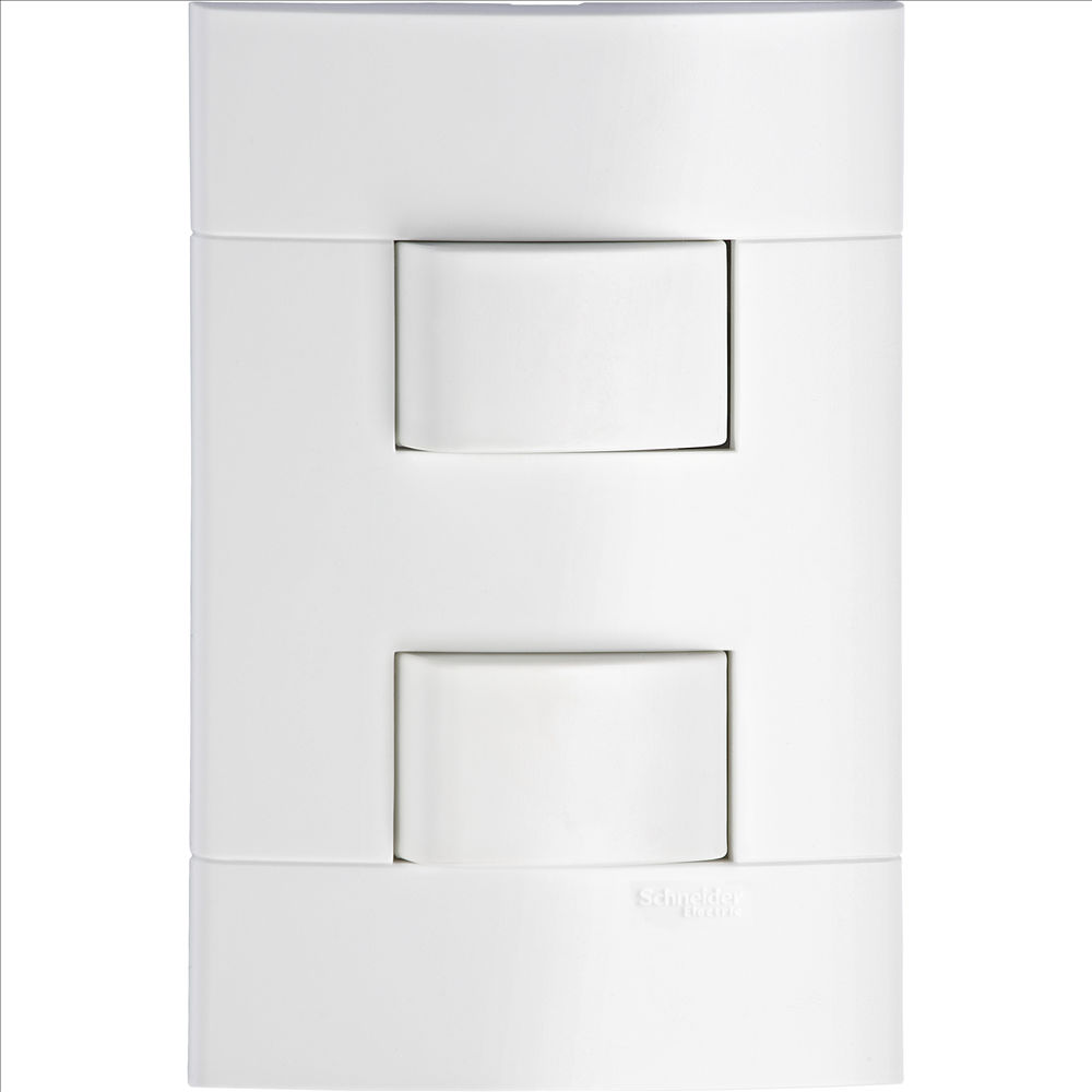 Interruptor Embutir 1 Tecla Simples + 1 Paralela Horizontal 10A/250VCA 4x2 Branco Linha Lunare com Placa