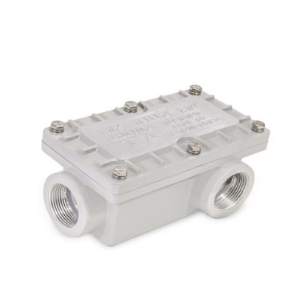 Condulete Alumínio Prova de Explosão Tipo LL 3/4" com Rosca BSP com Tampa com Vedação Cinza IP66