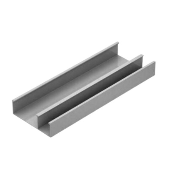 Canaleta Alumínio Duplo D com Divisória 73x25x3000 mm sem Tampa Cinza Texturizado Linha Standard
