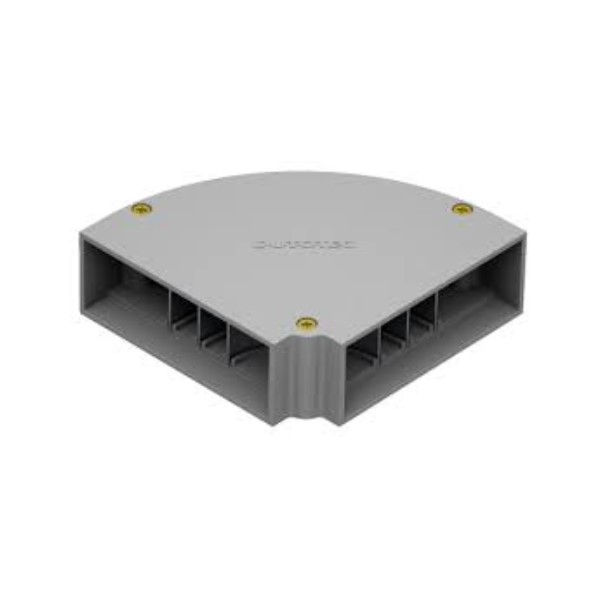 Curva Alumínio Horizontal 90G para Canaleta Dutotec 45 mm Cinza Texturizado Linha Standard