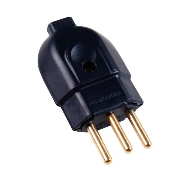 Plugue Macho 2P+T 20A 250VCA PVC Preto