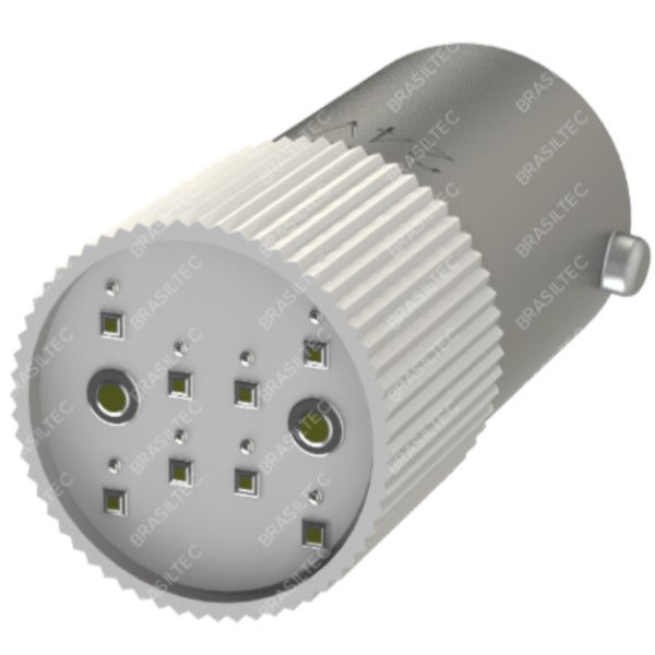 Sinaleiro Led PVC Lente Lisa com LED 10 mm 110-220VCA/CC Branco BA9S
