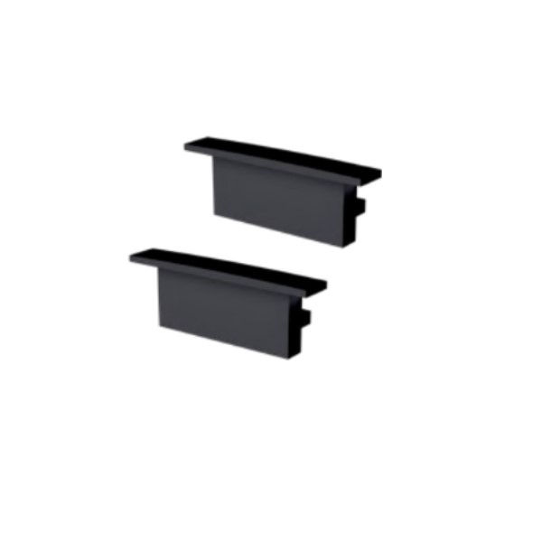 Kit Acessório Embutir para Perfil LED Vertex 24x9 Preto com 2 Tampas e 2 Presilhas