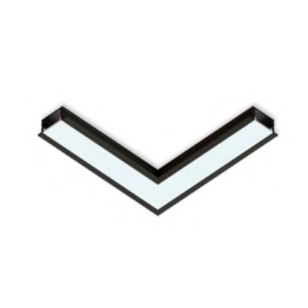 Emenda Embutir para Perfil Vertex 24x9 Alumínio L Preto Teto/Teto