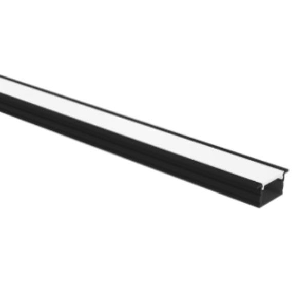 Perfil Embutir Vertex 24x9 Alumínio Preto 9x24x2000 mm para Fita LED
