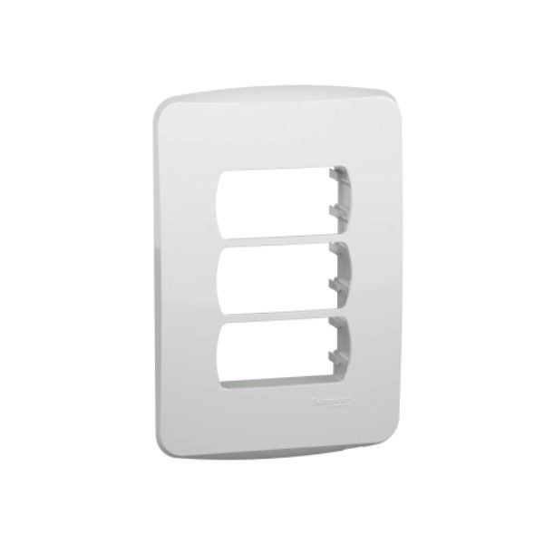 Placa PVC para 3 Módulos 4x2 Branca Linha Miluz com Suporte