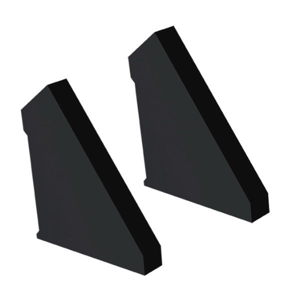 Kit Acessório Embutir para Perfil LED Vertex L15 Preto com 2 Tampas
