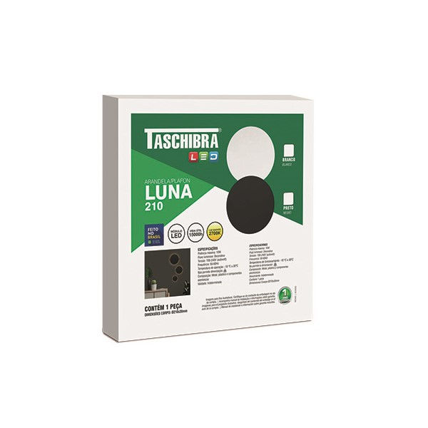 Arandela Led Sobrepor 10W Alumínio 2700K Preto Luna 210 Bivolt