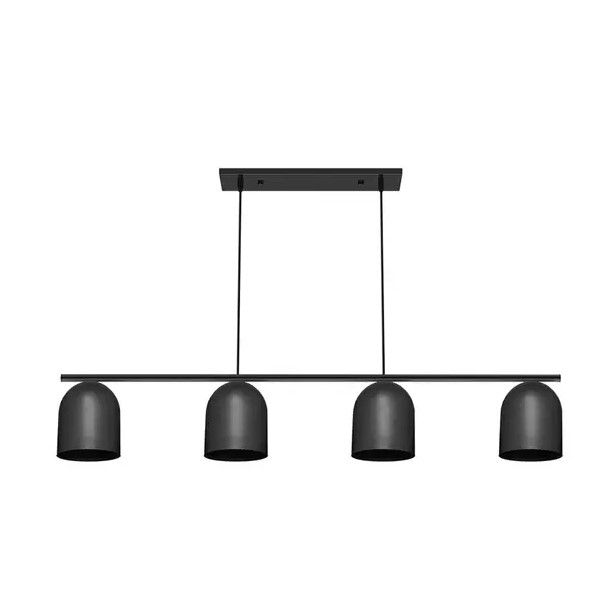 Pendente 4xE27 Metal Preto Fosco Folk com Cabo 150 cm