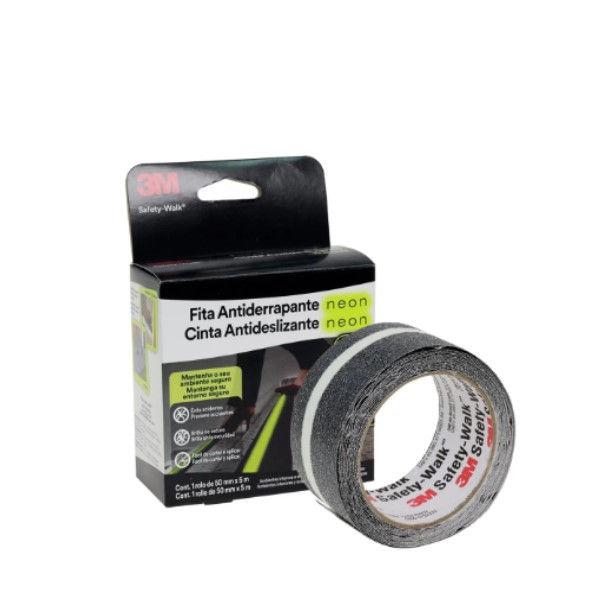 Fita PVC Antiderrapante 50 mmX5 M Safety Walk Preta-Fosforecente