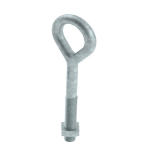 Parafuso Olhal Galvanizado a Fogo M16x500 mm com 1 Porca