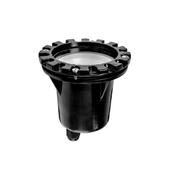 Spot Led Embutir Solo Redondo Alumínio para Lâmpada PAR20/30 Preto IP65 Aro Dentado sem Grade