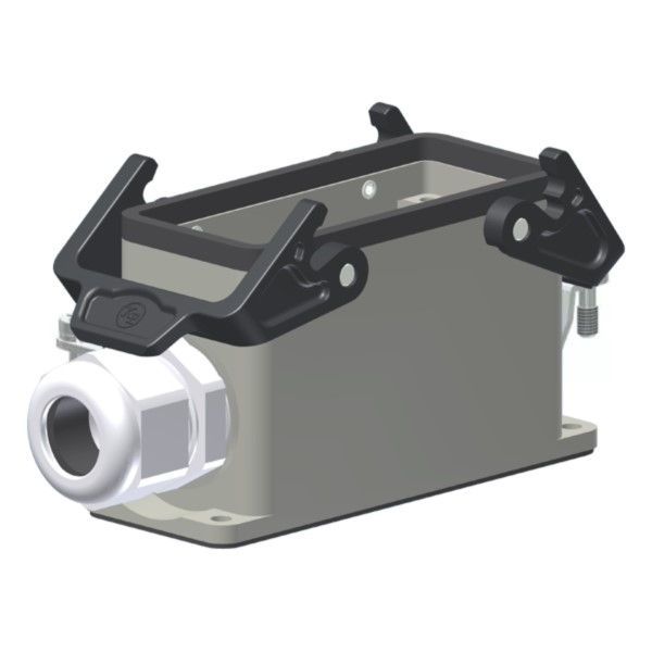 Base Embutir Alta 24 Polos Metálica com 2 Travas sem Mola Cinza