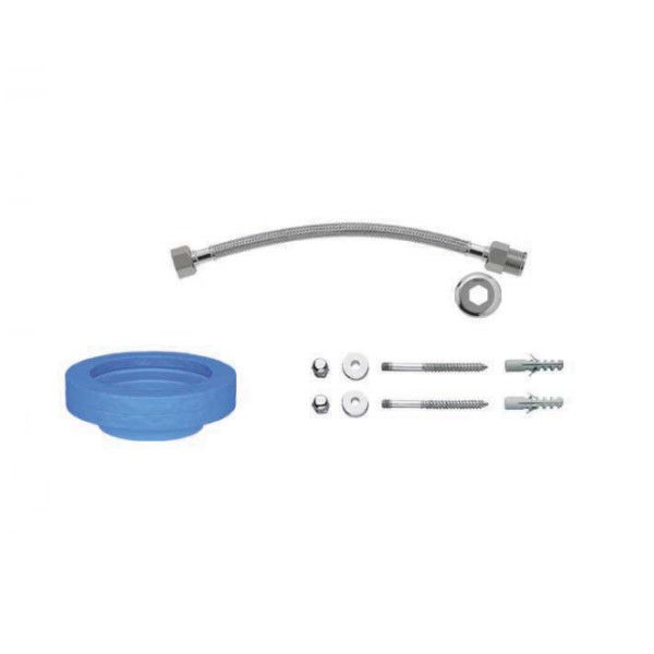 Kit Bacia Instalação com Fixação Vertical Cromado com Anel Vedação e Parafuso