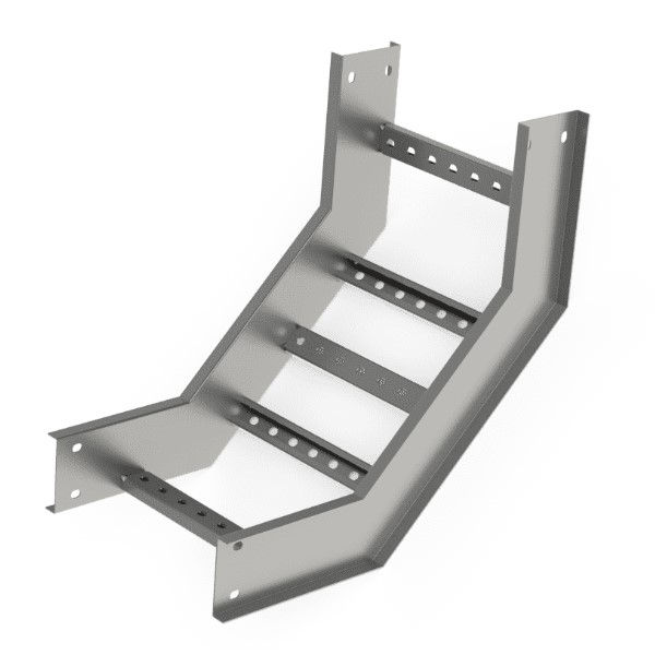 Curva 90G Vertical Galvanizada Eletrolítica Externa para Leito 600x100x19 mm Chapa 18/18 38x19