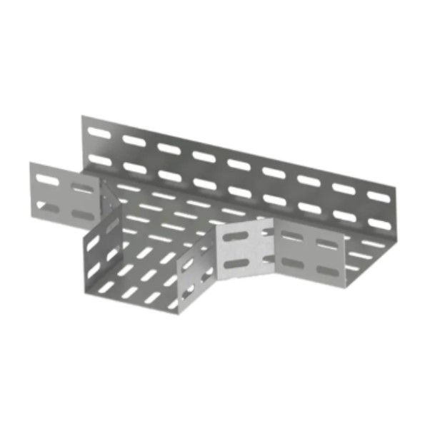 Te Perfurado Horizontal 90G Galvanizado a Fogo para Eletrocalha 100x100 mm Chapa 14