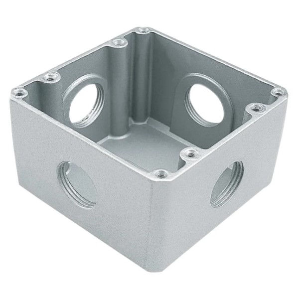 Caixa Piso Alta Alumínio 4x4 Fixo Furo 1"