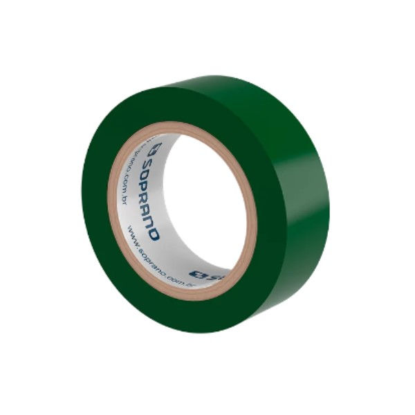 Fita PVC Isolante 750V 80G 18 mmX10 M ESP 0,13 mm Verde Classe C