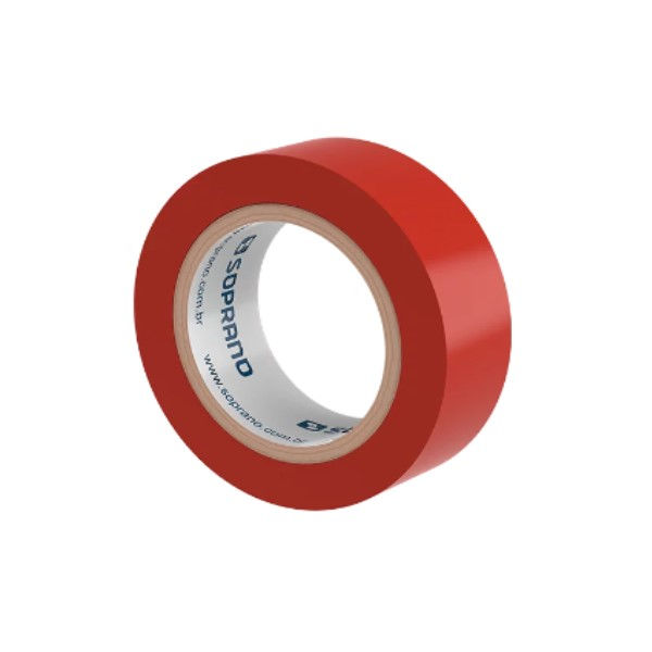 Fita PVC Isolante 750V 80G 18 mmX10 M ESP 0,13 mm Vermelha Classe C