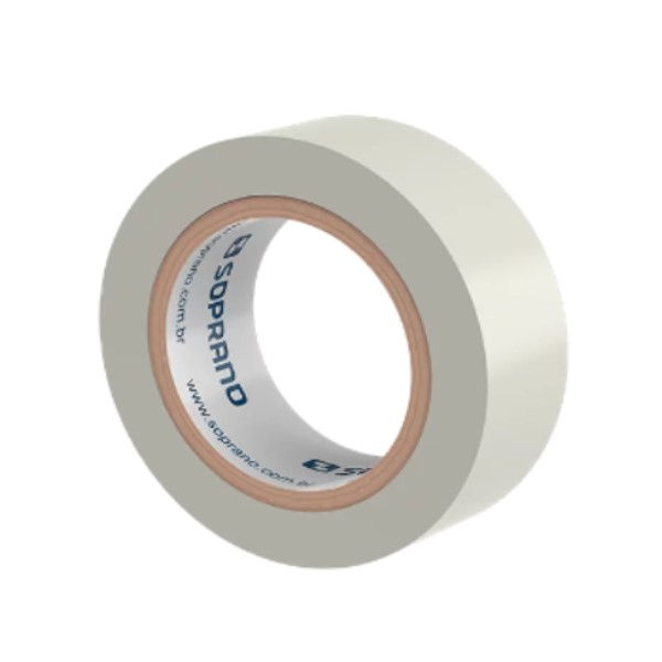 Fita PVC Isolante 750V 80G 18 mmX10 M ESP 0,13 mm Branca Classe C
