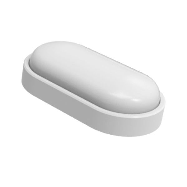 Tartaruga LED Oval Wall 12W Policarbonato Sem Grade 6500K 1200LM Branca Bivolt IP65