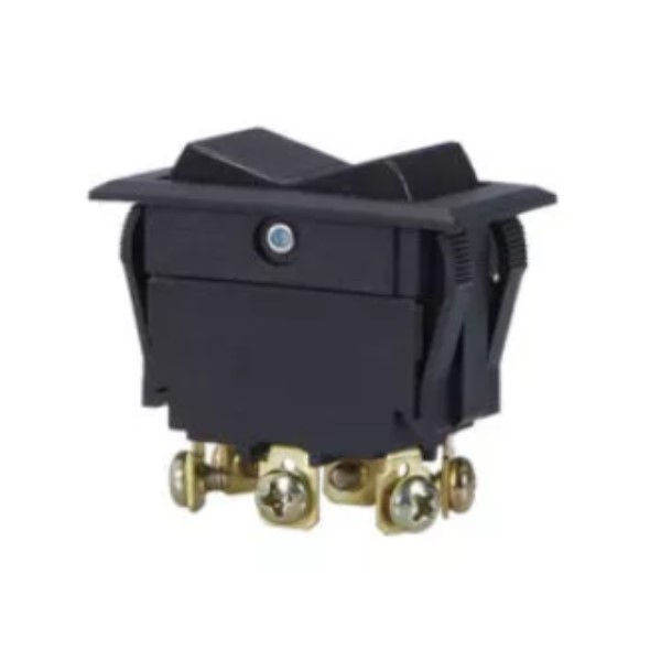 Interruptor PVC Embutir Bipolar Tecla Retangular 15A-120VCA/10A-250VCA Liga/Desliga Preto