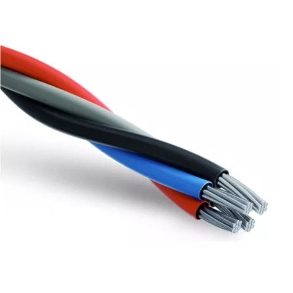Cabo Alumínio Cabo Alumínio Isolado XLPE 90G 0,6/1 kV 3x 120+120,00 mm² Multiplex Neutro Isolado Preto/Cinza/Vermelho/Azul NBR 8182 Classe 2