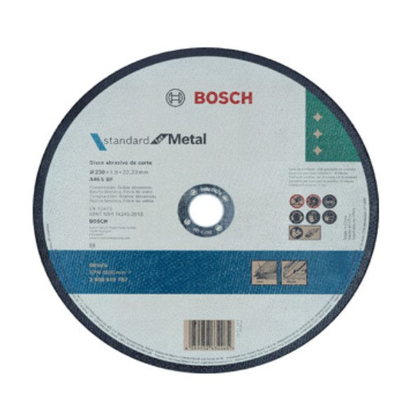 Disco Corte para Metal para Esmerilhadeira 230x1,9x22,23 mm Standard com Centro Reto