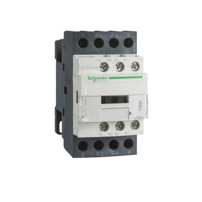 Contator Principal Tetrapolar 25A/AC1 1NA+1NF 24VCA 50/60 Hz LC1D25 2 Polos na + 2 Polos NF Tesys-d Conexão para Parafuso
