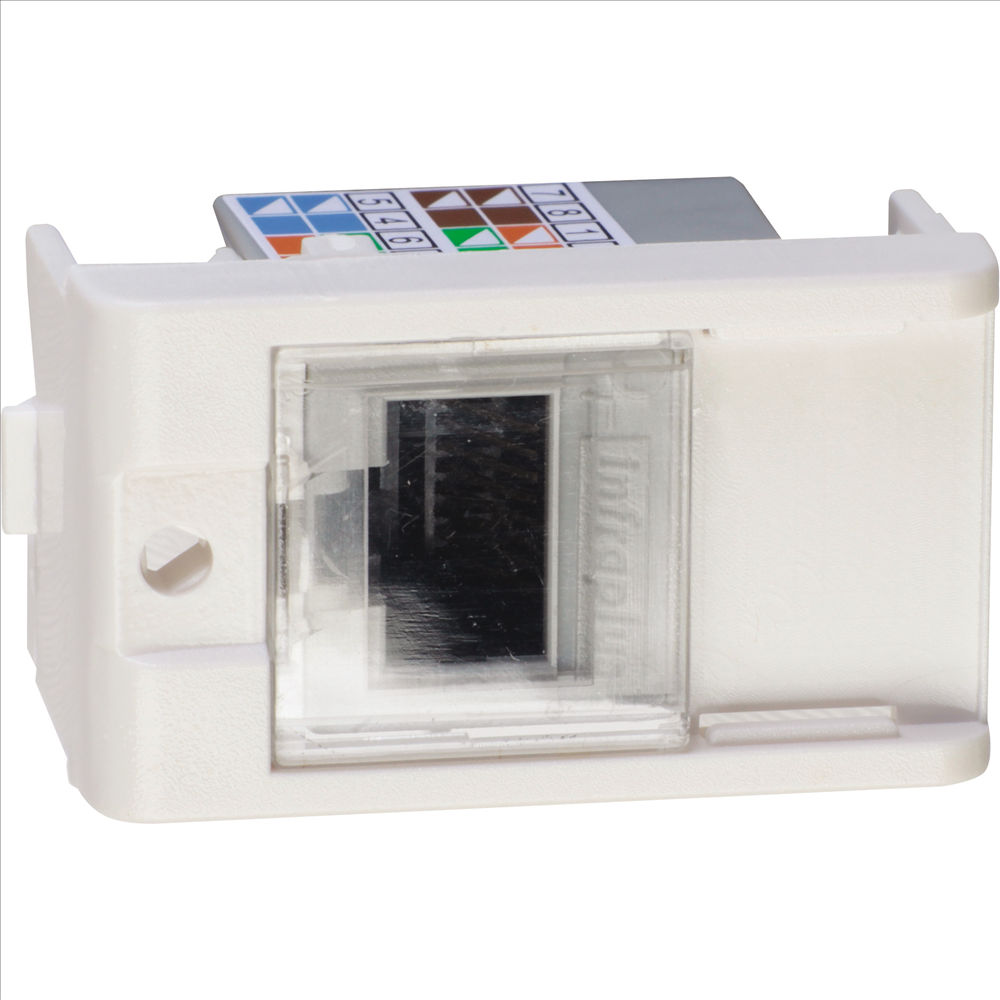 Módulo Módulo Tomada RJ45 8 Fios CAT5E PVC Branco Linha Decor