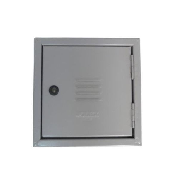 Caixa TELEBRAS N6 Sobrepor Ferro 1200x1200x120 mm Cinza com Fundo Compensado Naval