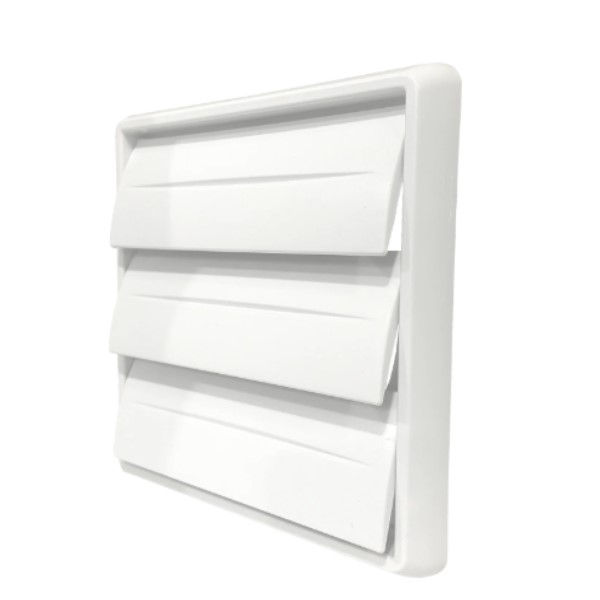 Grade PVC Quadrada Ventilação 100 mm com Aletas Anti-Insetos Branca