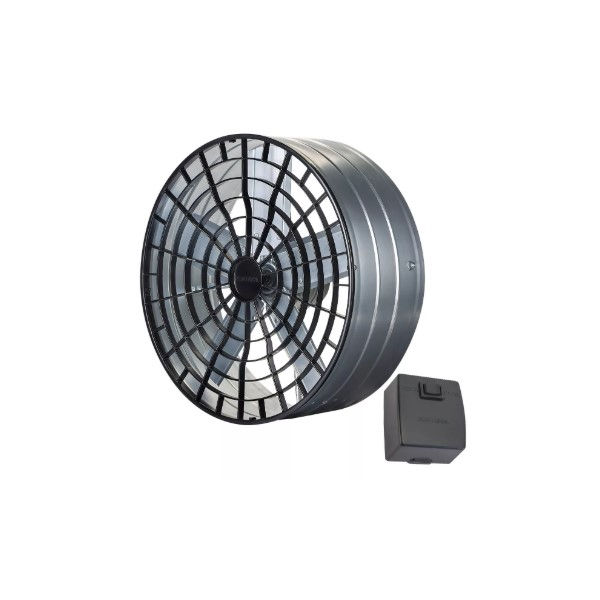 Exaustor Industrial Redondo Axial 183W 500 mm 220VCA com Grade 1200 RPM Cinza