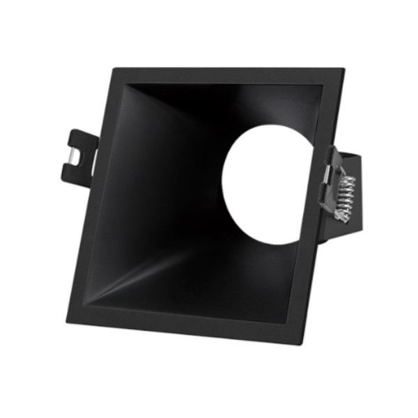 Spot Embutir PVC 9W Angular para Lâmpada LED MR16 Preto Quadrado Piazza