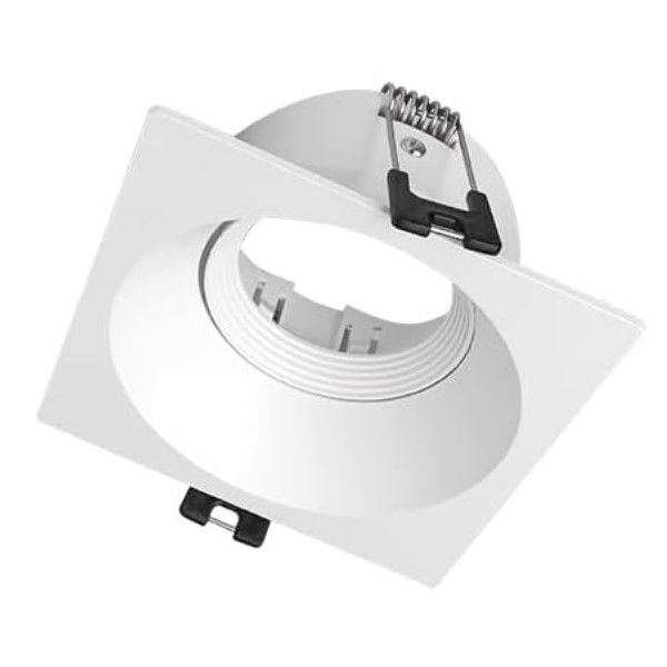 Spot Embutir PVC 9W Direcionável Recuado para Lâmpada LED MR16 Branco Quadrado Piazza