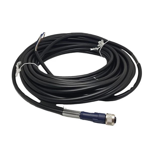 Cabo Para Sensor Fêmea M12 com Conector Reto M12 Reto PVC 5 Pinos 10 M 36VCC/30VCA Preto IP67
