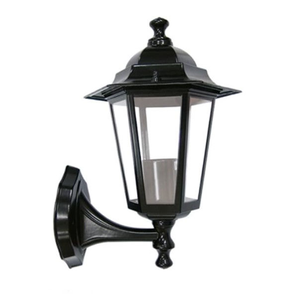 Arandela Sobrepor Colonial 1x60W com Vidro Liso E27 para Lâmpada Preto TLF26