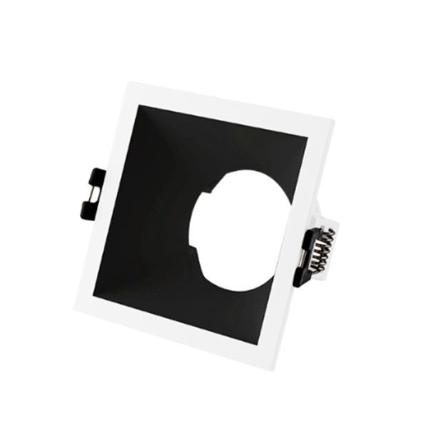 Spot Embutir PVC 9W Recuado para Lâmpada LED MR16 Branco/Preto Quadrado Piazza