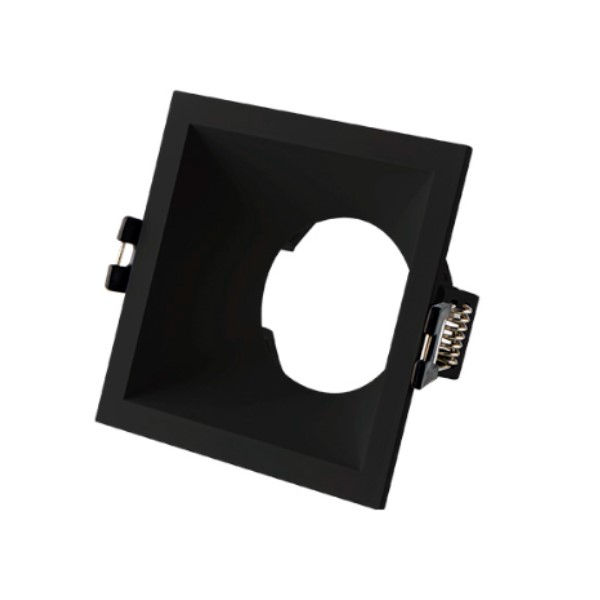 Spot Embutir PVC 9W Recuado para Lâmpada LED MR16 Preto Quadrado Piazza