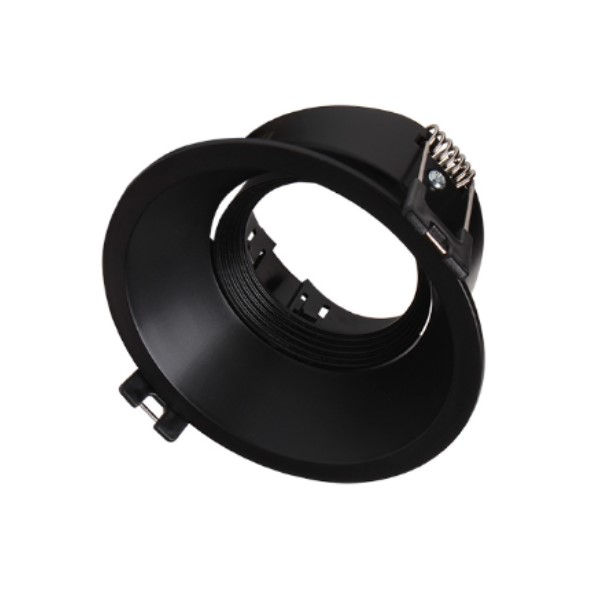 Spot Embutir PVC 9W Direcionável Recuado para Lâmpada LED MR16 Preto Redondo Girare